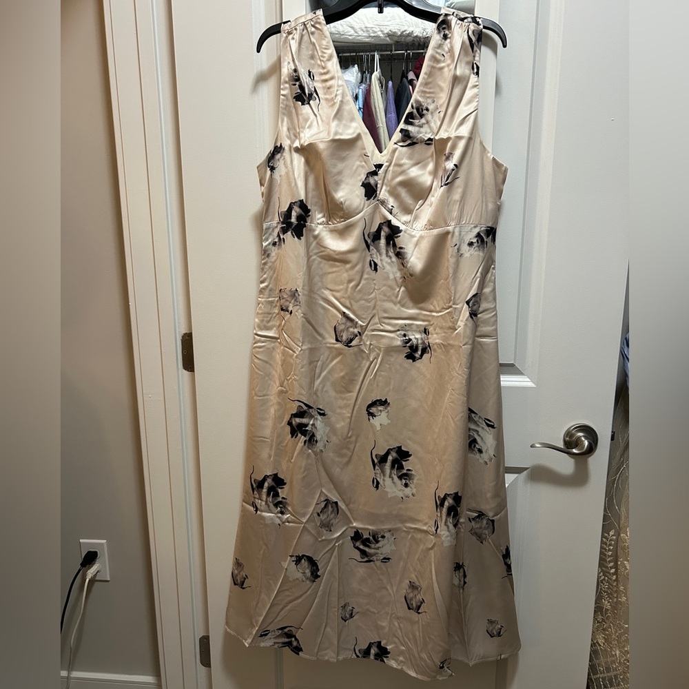 Cider Cream and Black Floral Maxi Dress